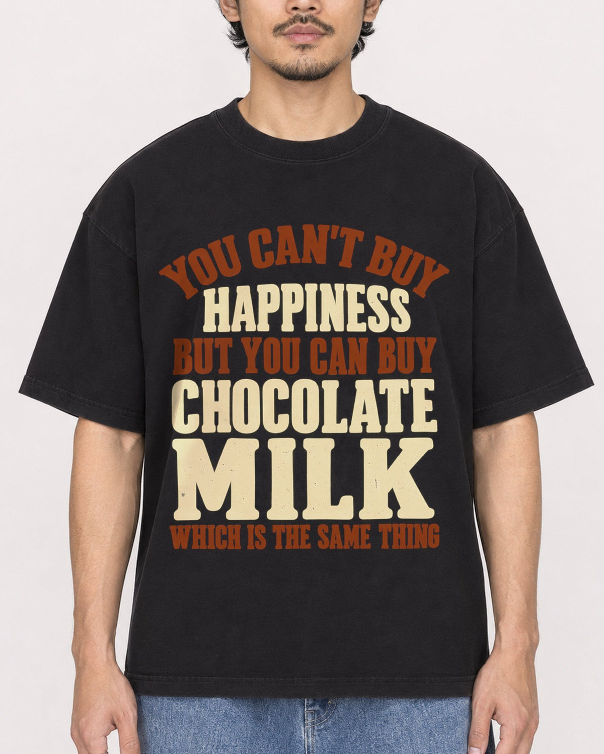 Mockup Boxy Heavyweight Tee Black male close-up 02