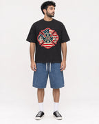 Mockup Boxy Heavyweight Tee Black male full-body 07