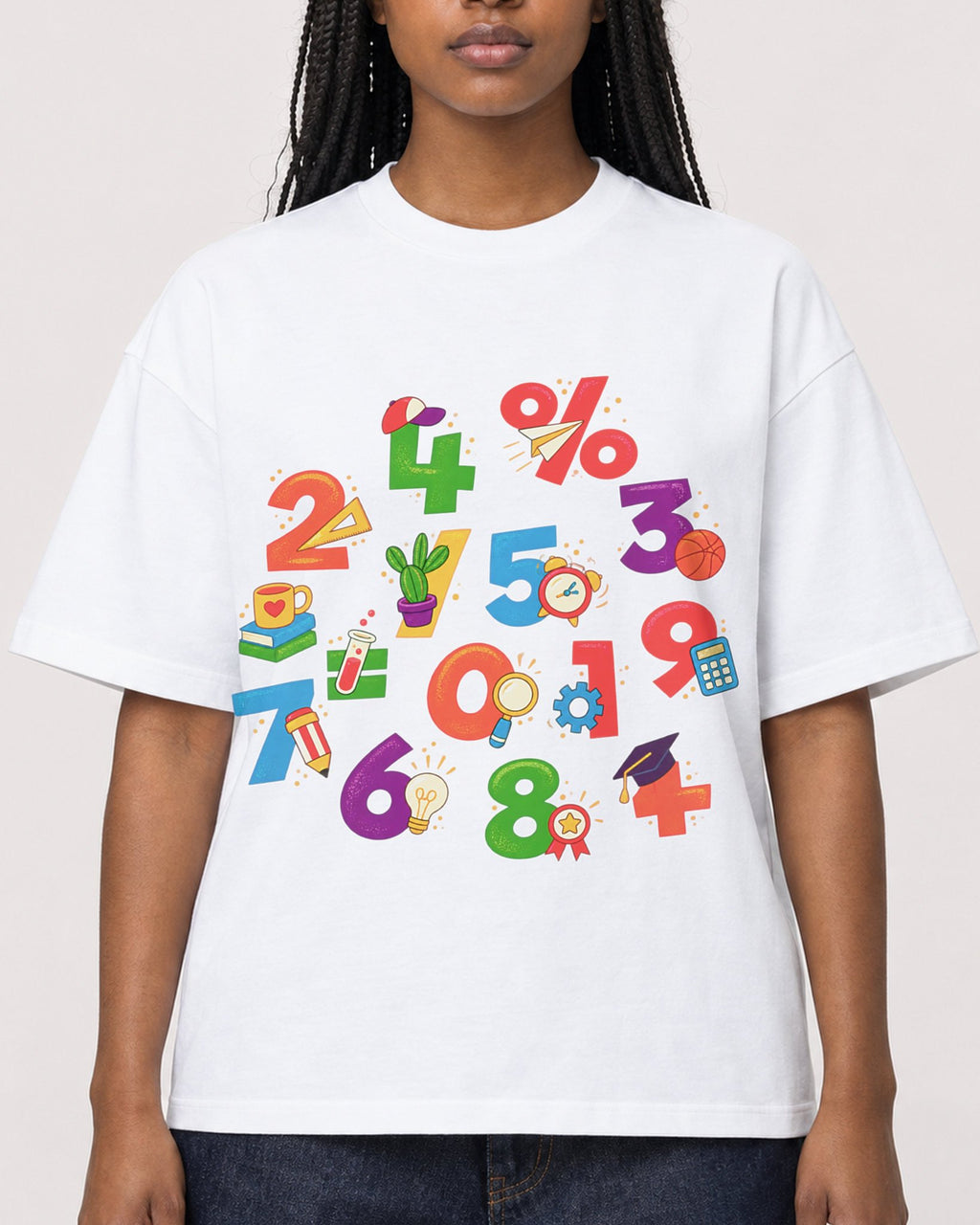 Mockup Boxy Heavyweight Tee White female close-up 04
