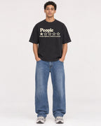 Mockup Boxy Heavyweight Tee Black male full-body 10