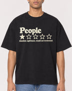 Mockup Boxy Heavyweight Tee Black male close-up 10