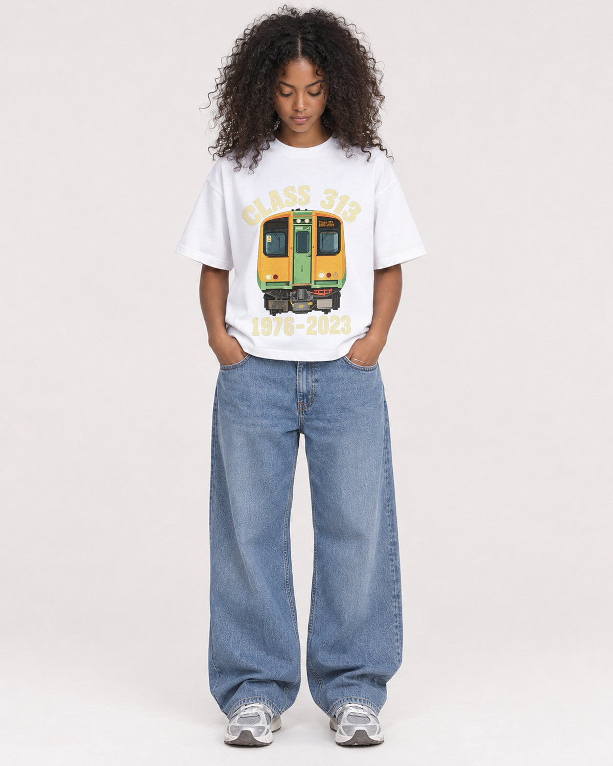 Mockup Boxy Heavyweight Tee White female full-body 05