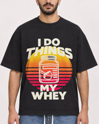 Mockup Boxy Heavyweight Tee Black male close-up 07