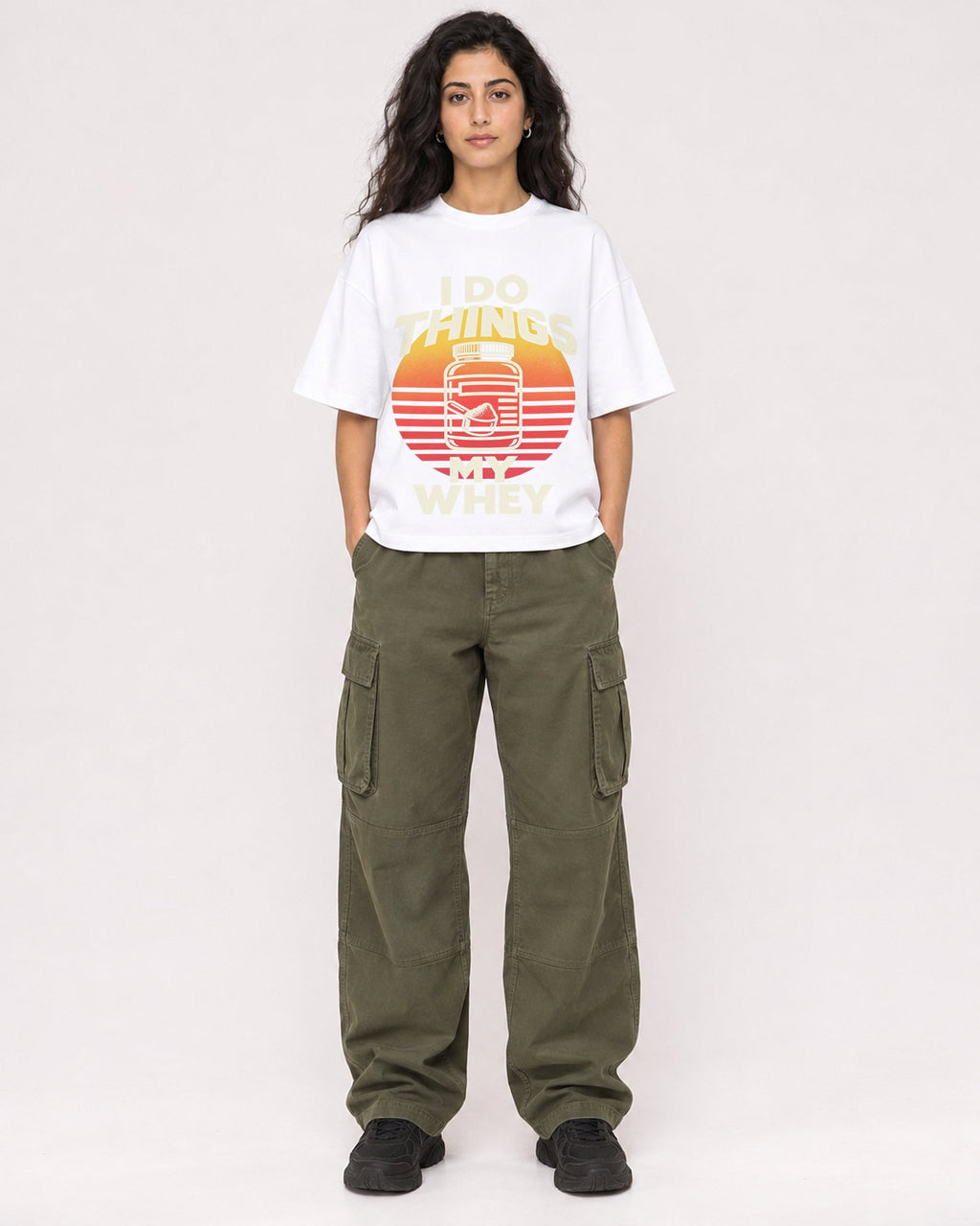 Mockup Boxy Heavyweight Tee White female full-body 07