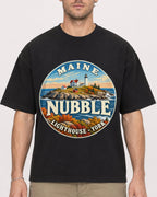 Mockup Boxy Heavyweight Tee Black male close-up 08