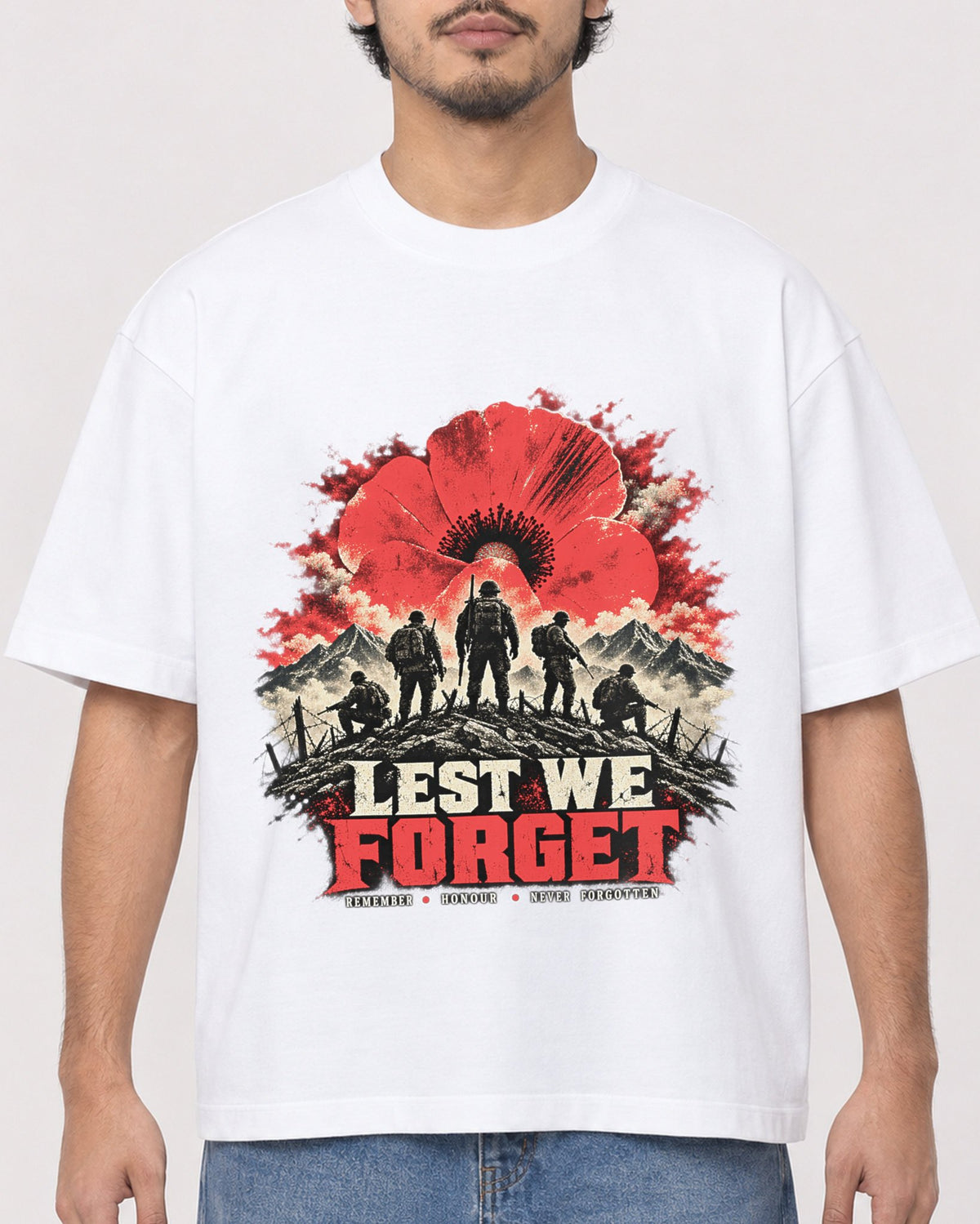 Mockup Boxy Heavyweight Tee White male close-up 02