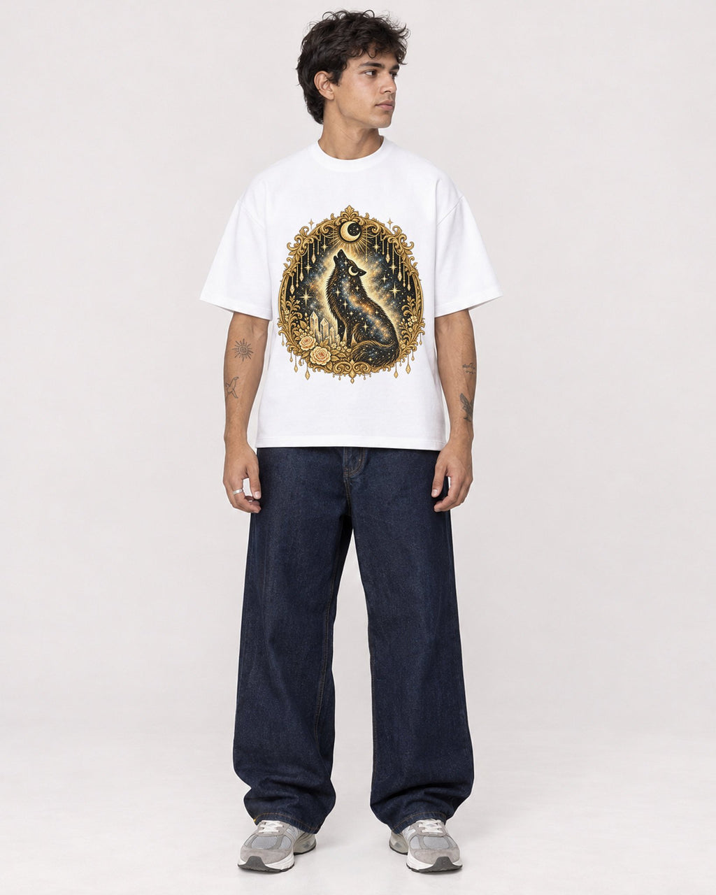 Mockup Boxy Heavyweight Tee White male full-body 06
