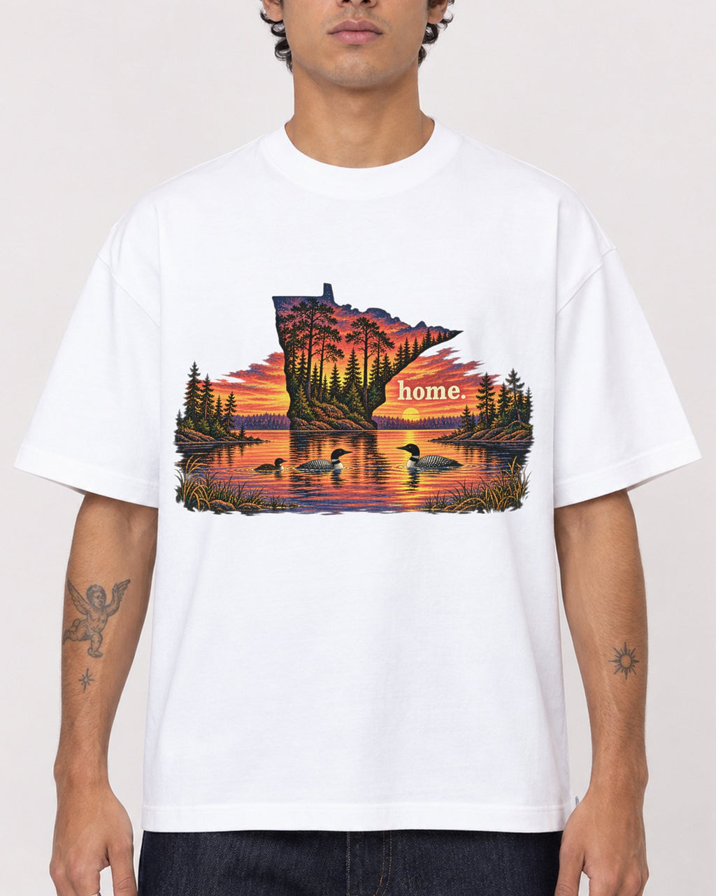 Mockup Boxy Heavyweight Tee White male close-up 06