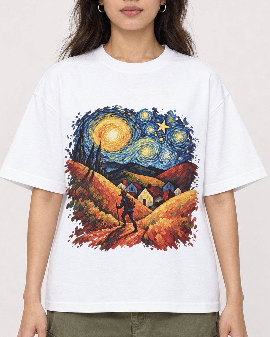 Mockup Boxy Heavyweight Tee White female close-up 02