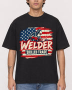 Mockup Boxy Heavyweight Tee Black male close-up 06