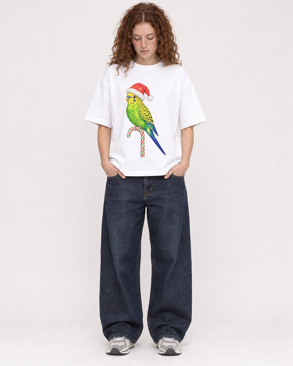 Mockup Boxy Heavyweight Tee White female full-body 09