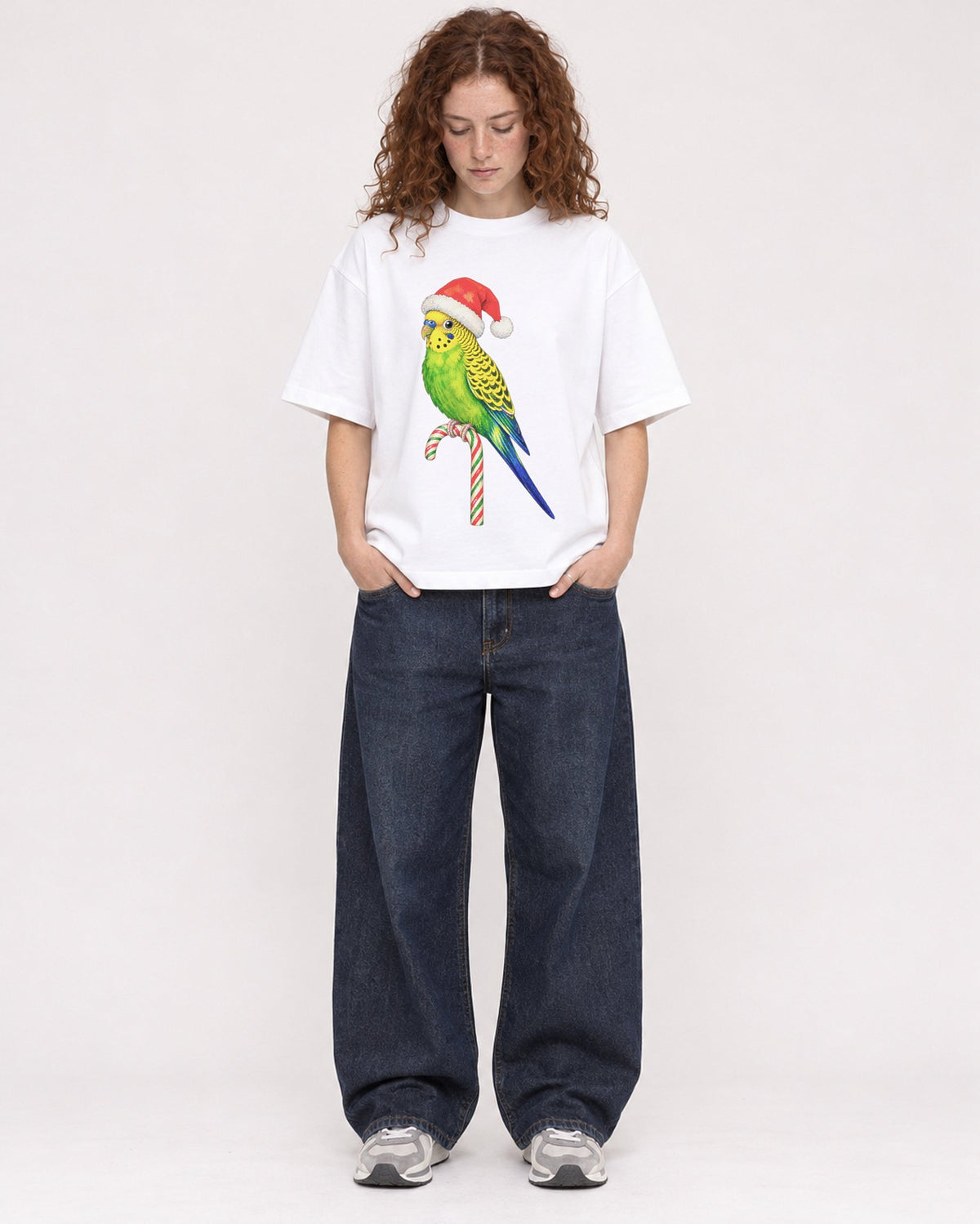 Mockup Boxy Heavyweight Tee White female full-body 09