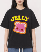 Mockup Boxy Heavyweight Tee Black female close-up 01