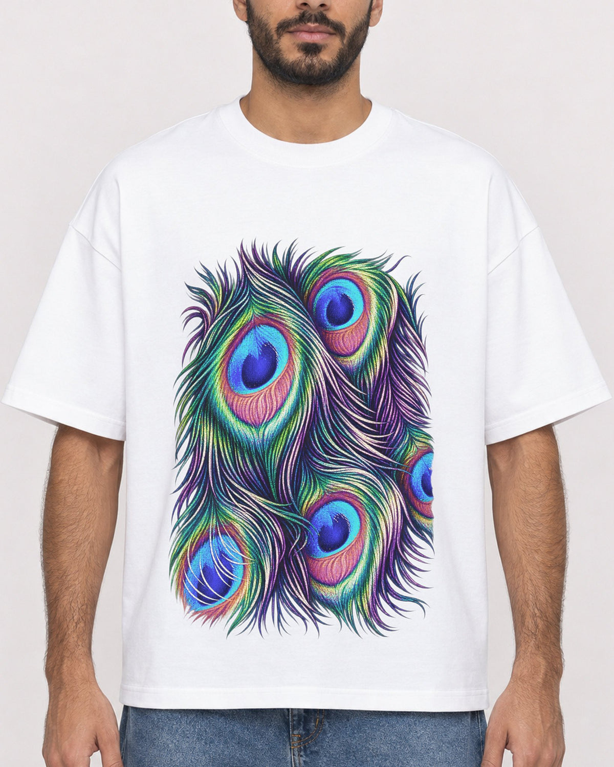 Mockup Boxy Heavyweight Tee White male close-up 07