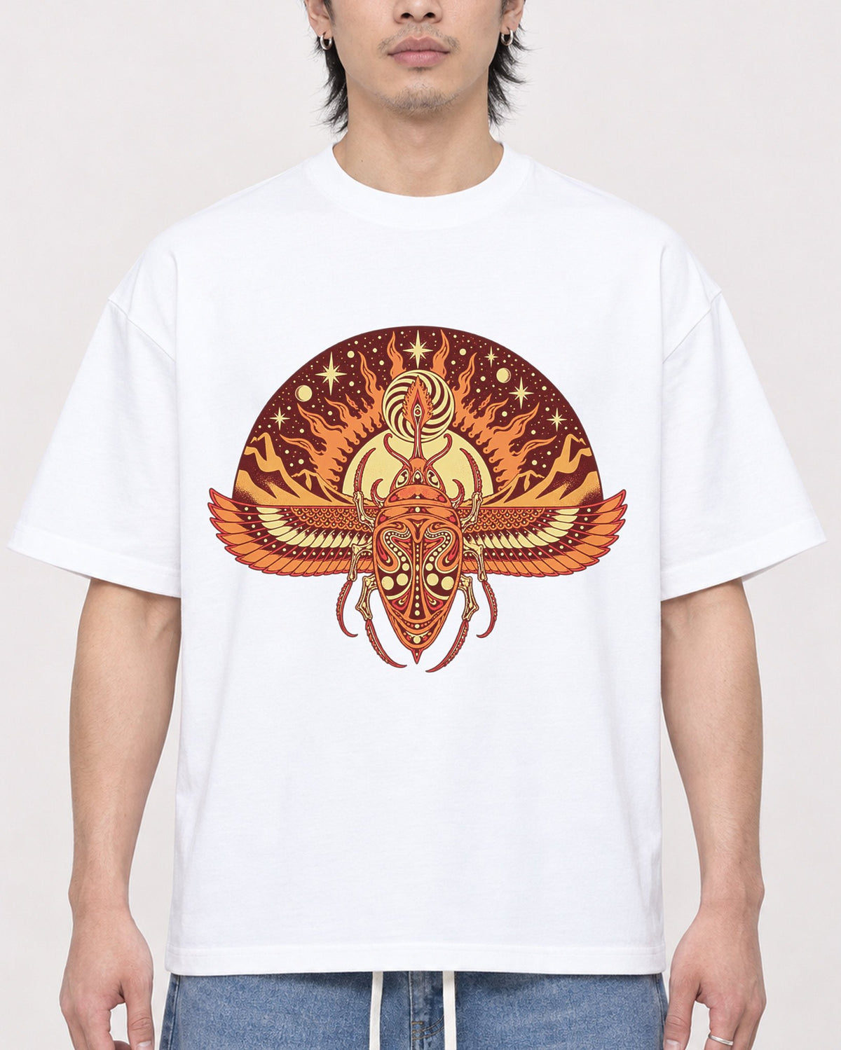 Mockup Boxy Heavyweight Tee White male close-up 23