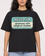 Mockup Boxy Heavyweight Tee Black female close-up 07