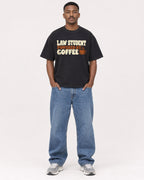 Mockup Boxy Heavyweight Tee Black male full-body 14
