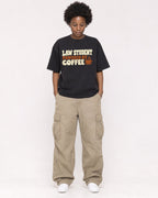Mockup Boxy Heavyweight Tee Black female full-body 14