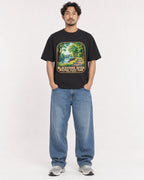 Mockup Boxy Heavyweight Tee Black male full-body 02