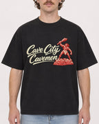 Mockup Boxy Heavyweight Tee Black male close-up 09