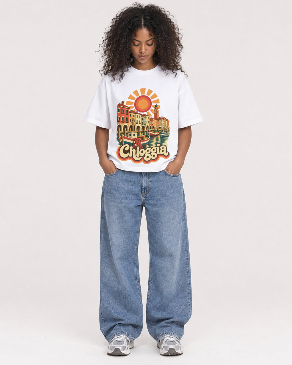 Mockup Boxy Heavyweight Tee White female full-body 05