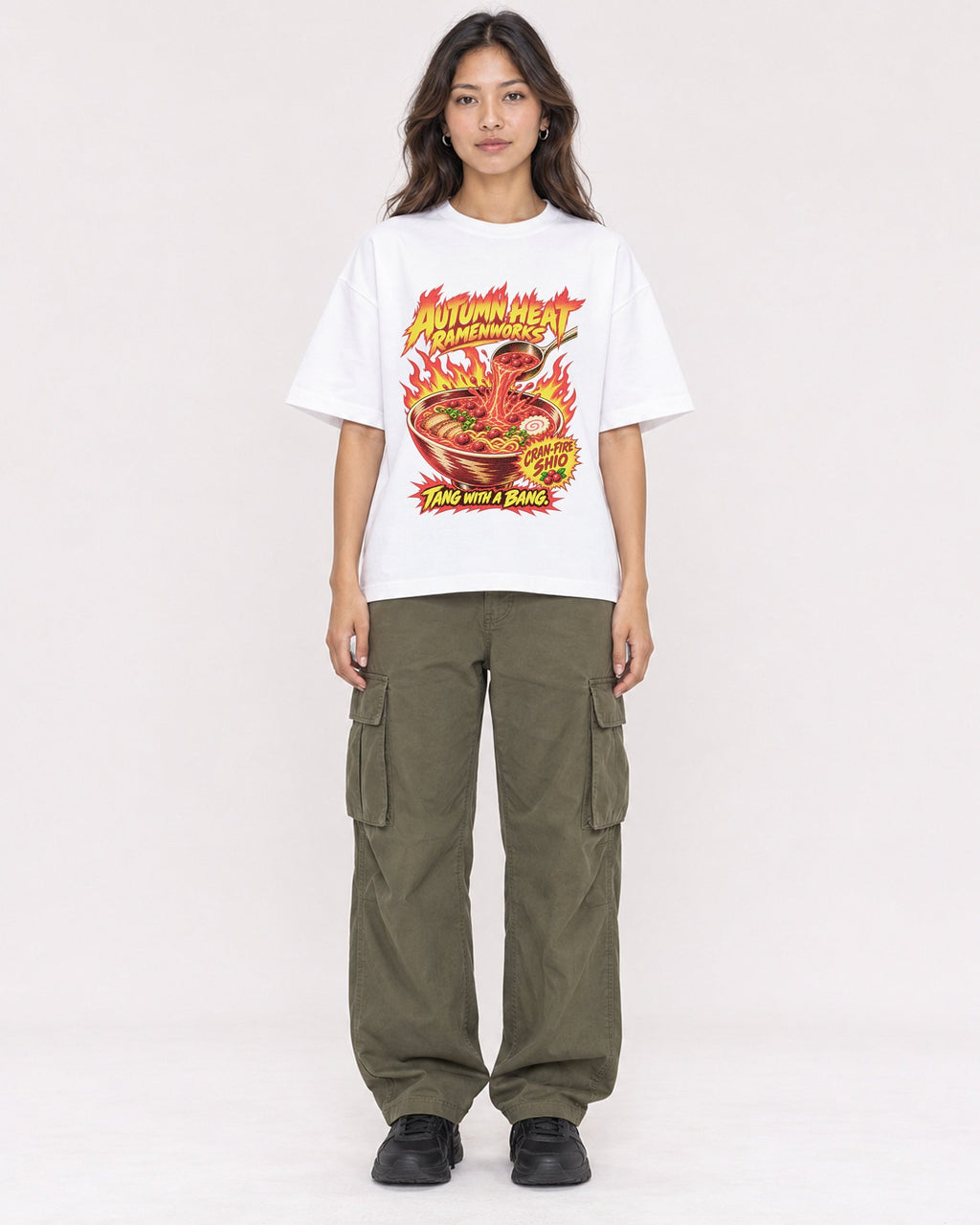 Mockup Boxy Heavyweight Tee White female full-body 02