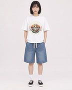 Mockup Boxy Heavyweight Tee White female full-body 11