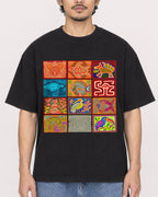 Mockup Boxy Heavyweight Tee Black male close-up 02