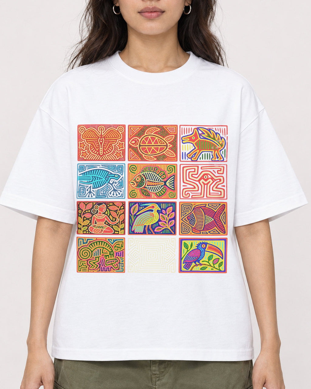 Mockup Boxy Heavyweight Tee White female close-up 02