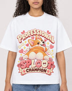 Mockup Boxy Heavyweight Tee White female close-up 10
