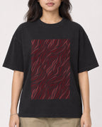 Mockup Boxy Heavyweight Tee Black female close-up 02