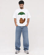 Mockup Boxy Heavyweight Tee White male full-body 07