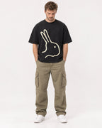 Mockup Boxy Heavyweight Tee Black male full-body 08
