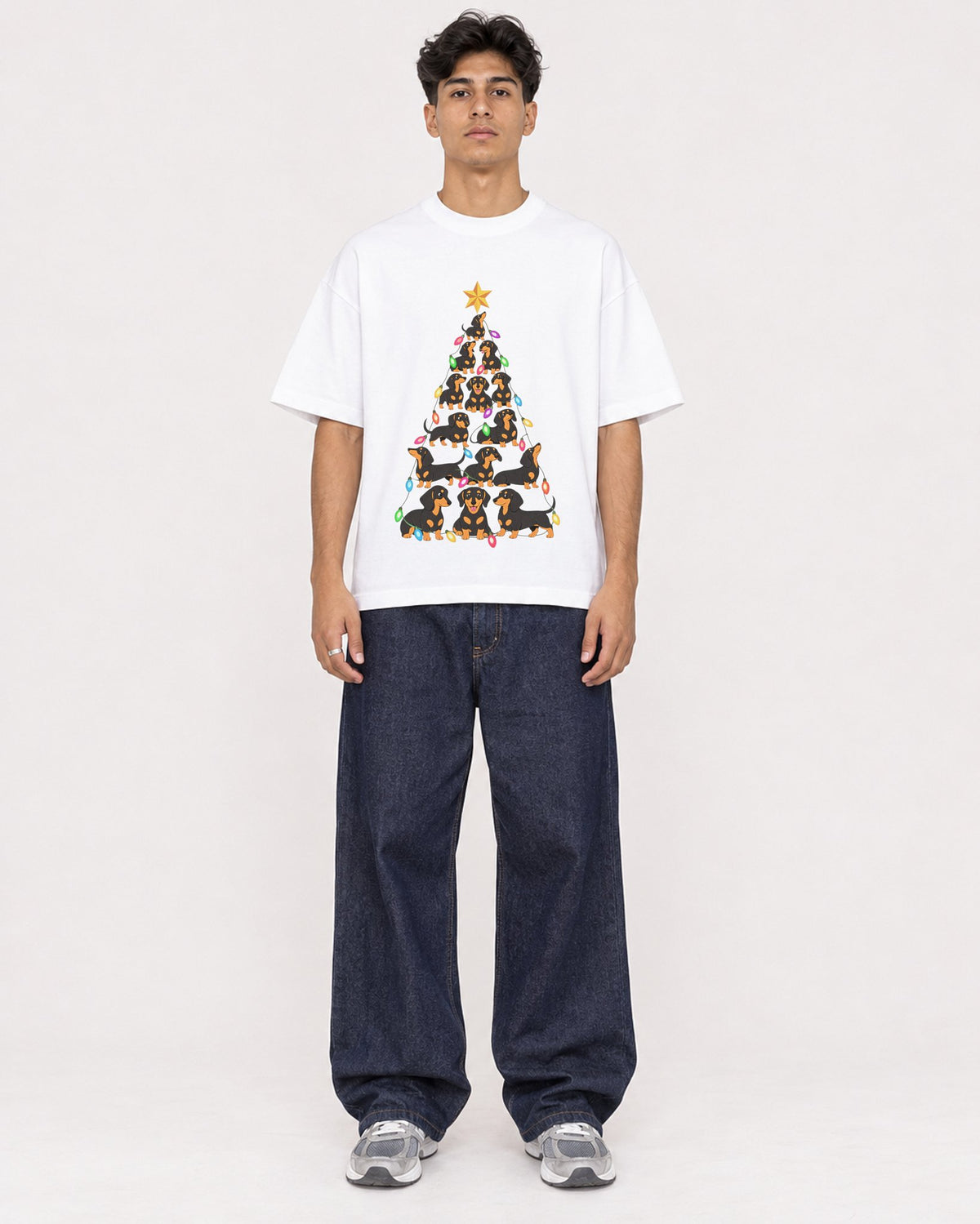 Mockup Boxy Heavyweight Tee White male full-body 16