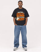 Mockup Boxy Heavyweight Tee Black male full-body 14