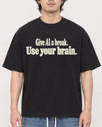 Mockup Boxy Heavyweight Tee Black male close-up 03
