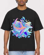 Mockup Boxy Heavyweight Tee Black male close-up 05