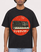 Mockup Boxy Heavyweight Tee Black male close-up 45