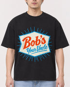 Mockup Boxy Heavyweight Tee Black male close-up 13
