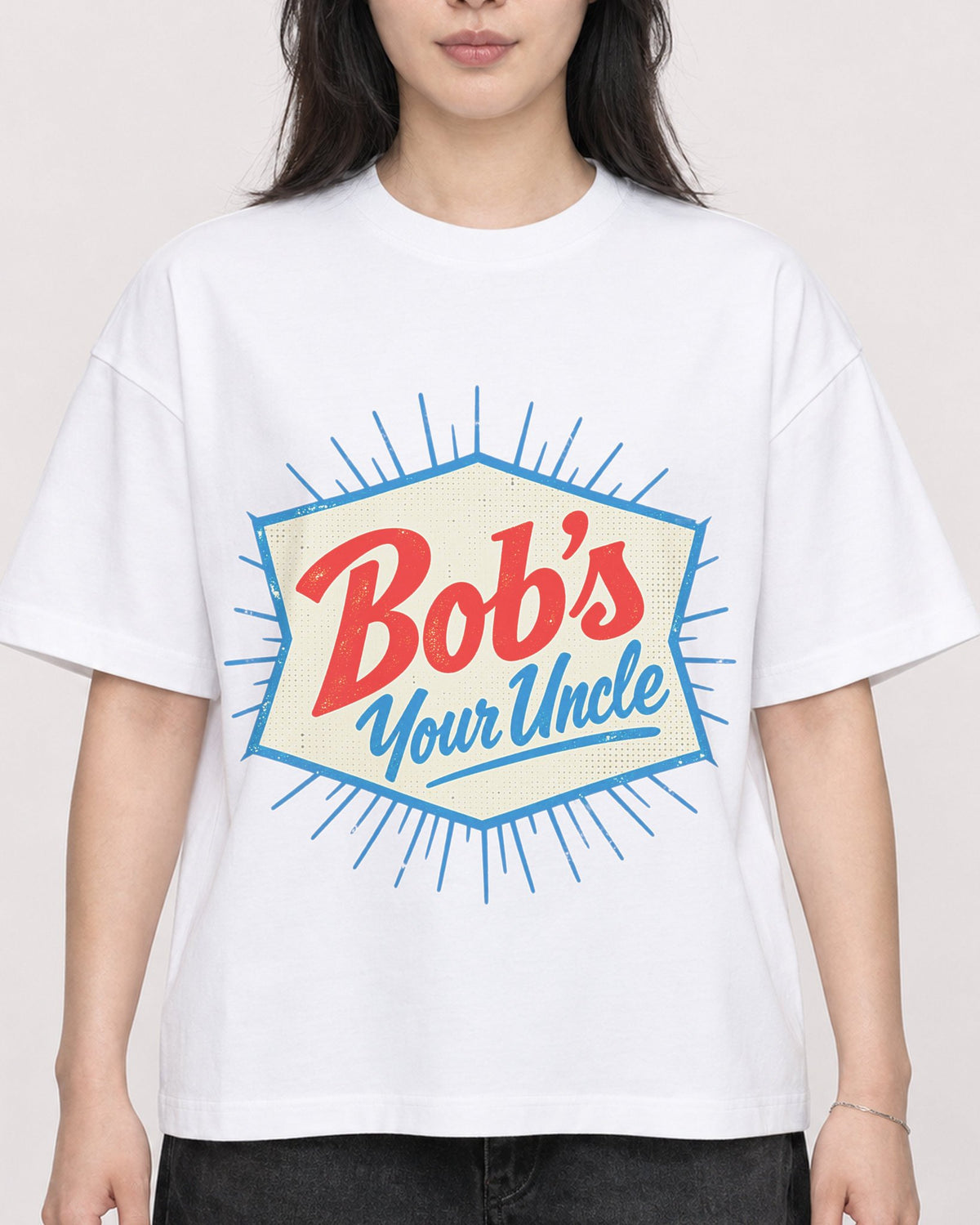Mockup Boxy Heavyweight Tee White female close-up 13