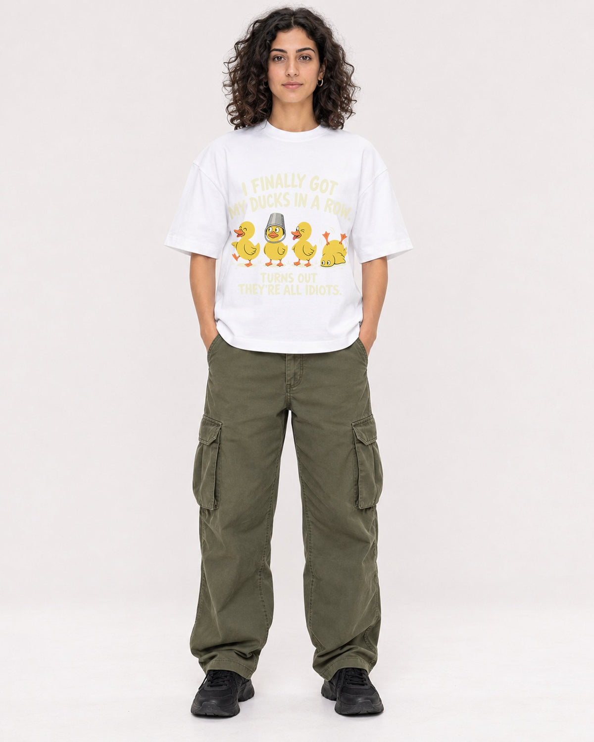 Mockup Boxy Heavyweight Tee White female full-body 27