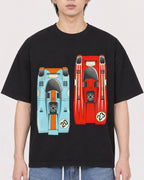 Mockup Boxy Heavyweight Tee Black male close-up 11