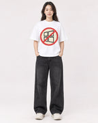 Mockup Boxy Heavyweight Tee White female full-body 03