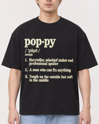 Mockup Boxy Heavyweight Tee Black male close-up 13