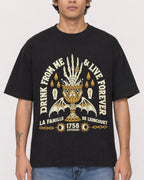 Mockup Boxy Heavyweight Tee Black male close-up 06