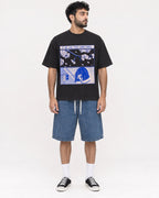 Mockup Boxy Heavyweight Tee Black male full-body 07