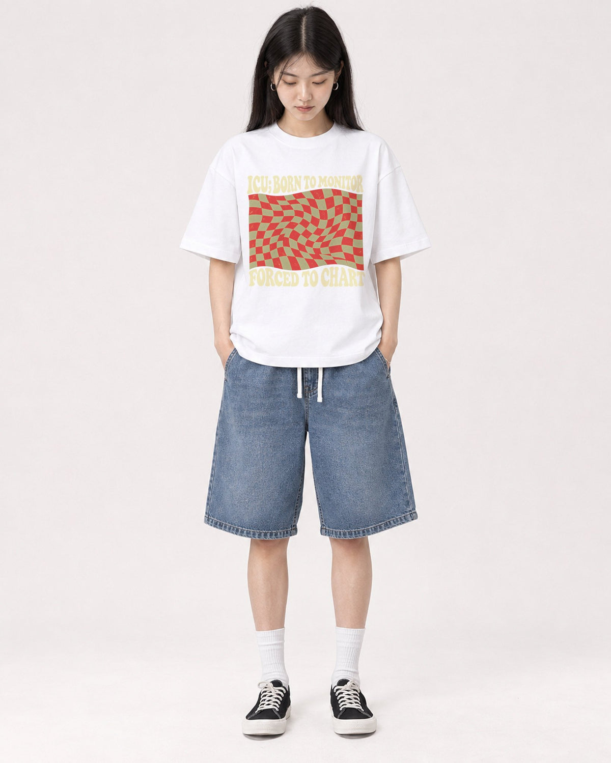 Mockup Boxy Heavyweight Tee White female full-body 01