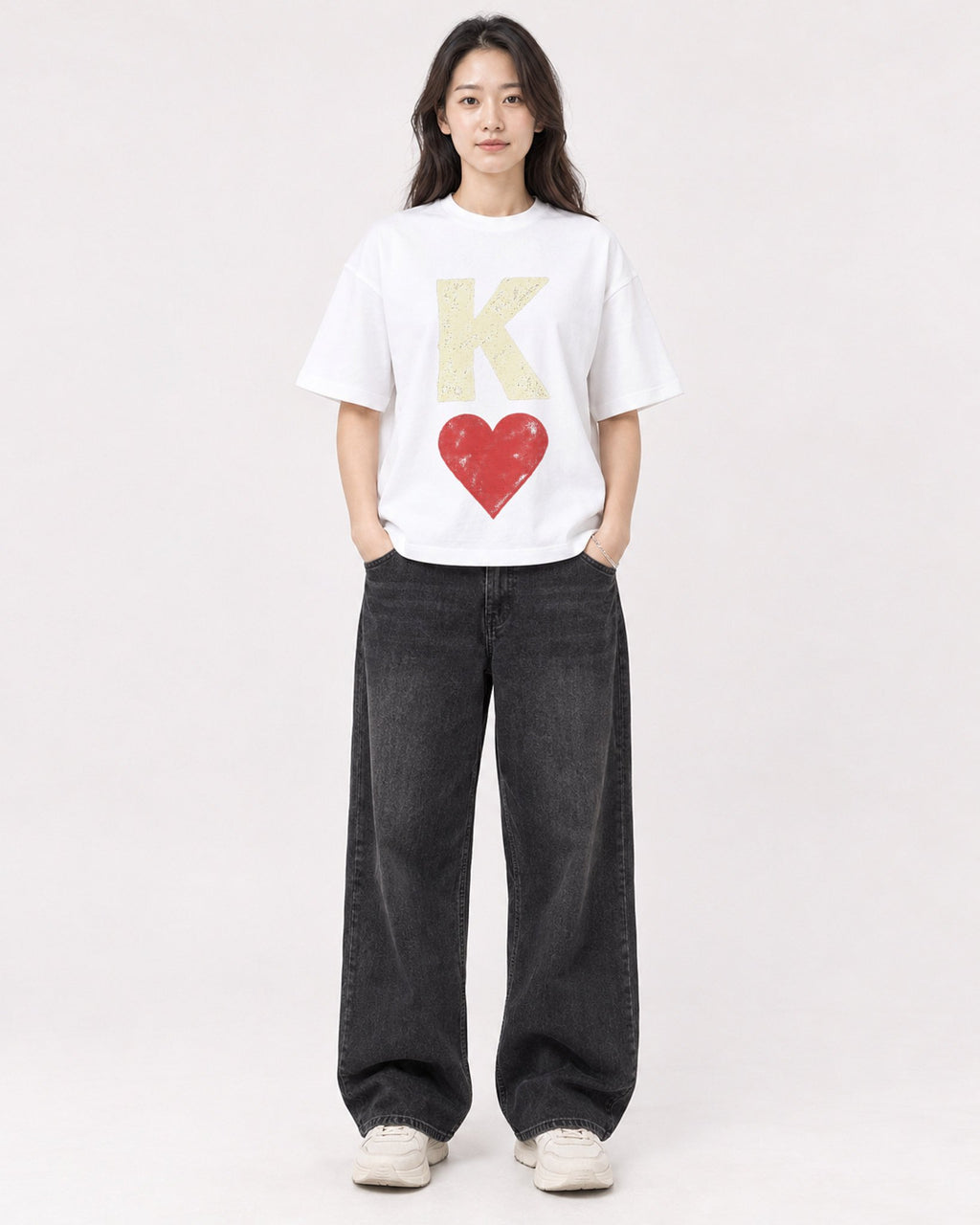 Mockup Boxy Heavyweight Tee White female full-body 03