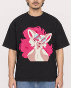 Mockup Boxy Heavyweight Tee Black male close-up 02