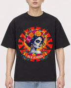Mockup Boxy Heavyweight Tee Black male close-up 01